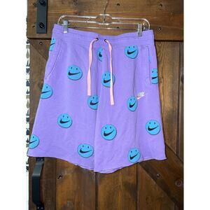 Nike men’s medium Have A Nike Day Smiley Face All Over Print Shorts Purple